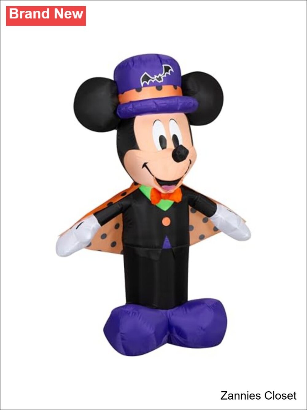 👻 Gemmy 3.5 Ft Mickey Mouse Polka Dot Bat Costume Halloween Airblown